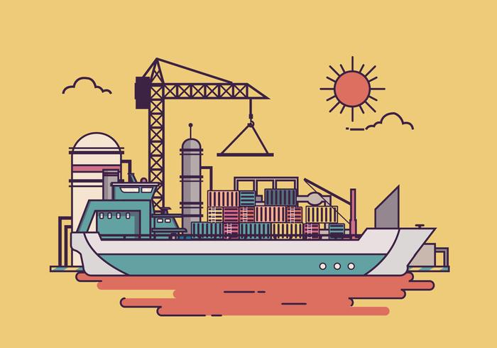 Shipyard Cargo Vector Illustartion Shipyard Cargo Vector Illustartion