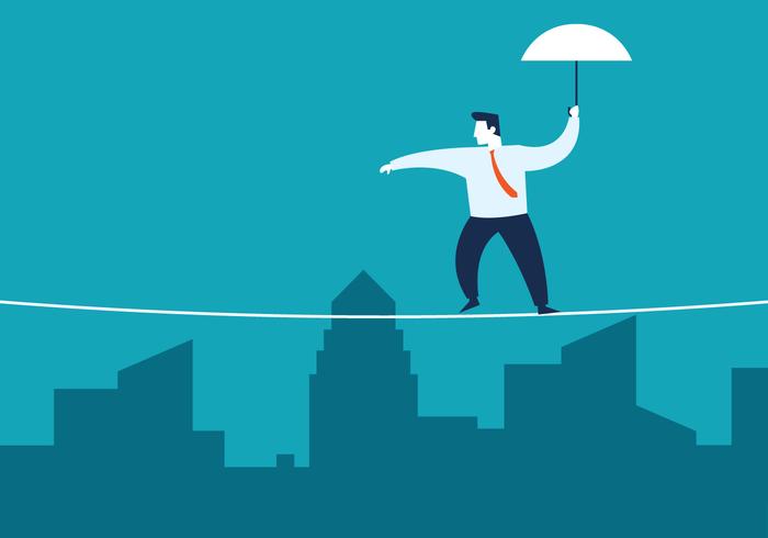 Tightrope Walker Business Concept vector