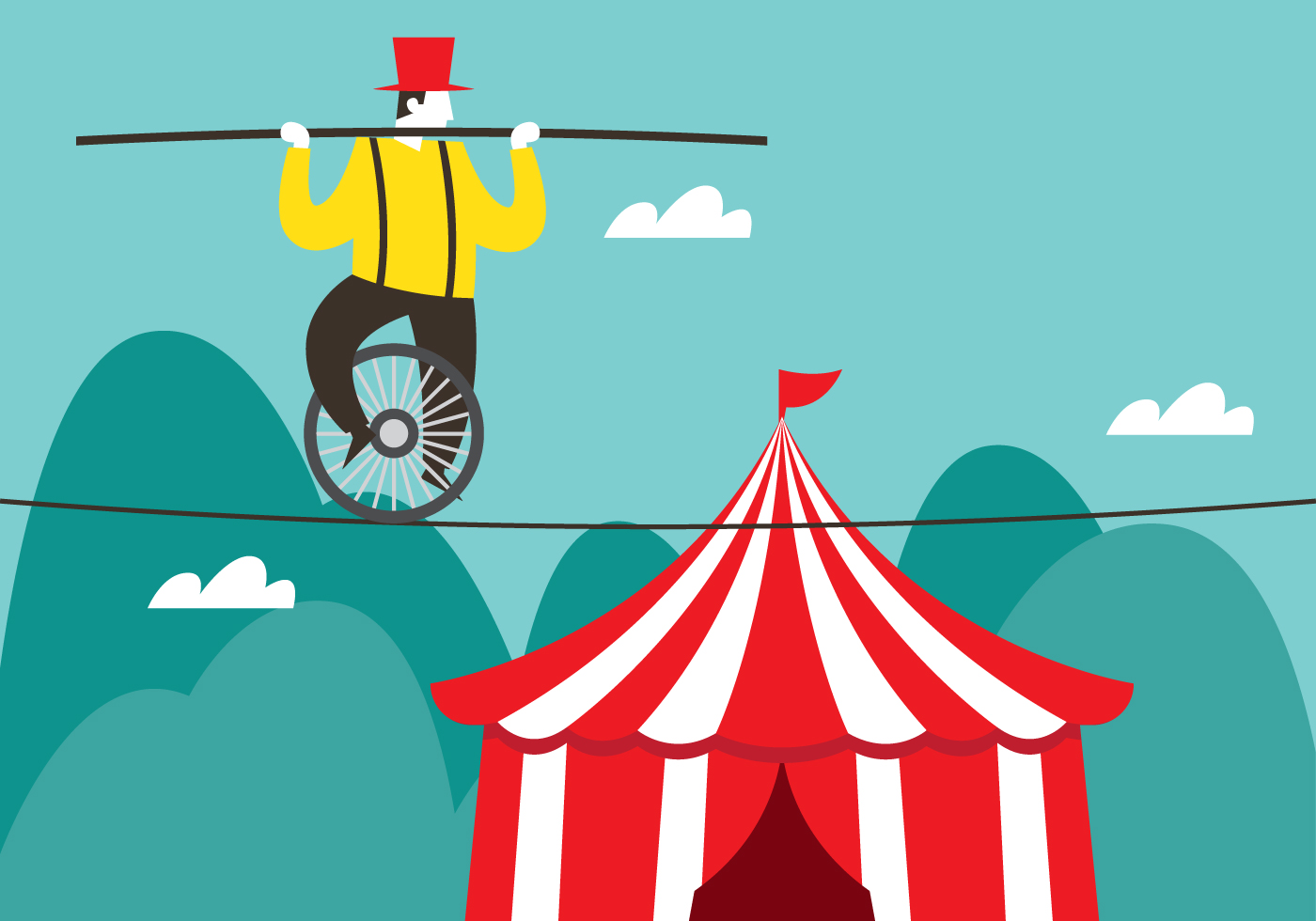 Circus Tightrope Walker 152808 Vector Art at Vecteezy