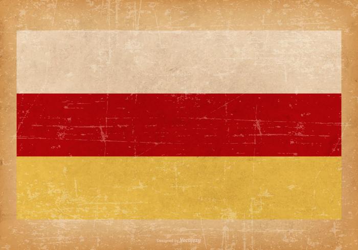 Grunge Bandera de Osetia del Norte vector