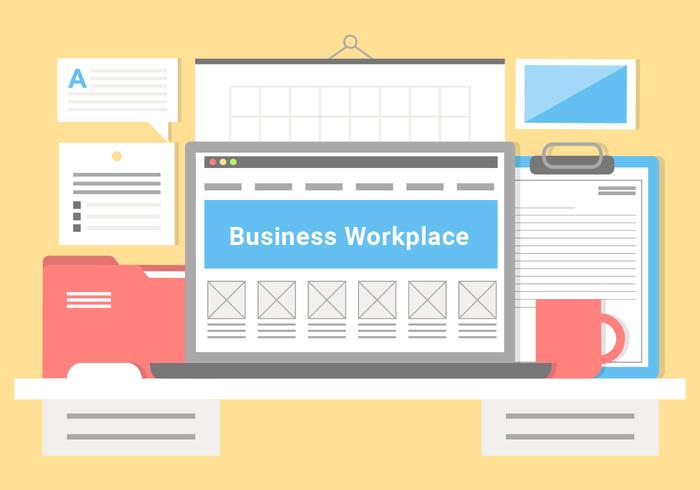 Free Flat Design Vector Office Elements Free Flat Design Vector Office Elements