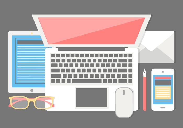 Free Flat Design Vector Office Elements