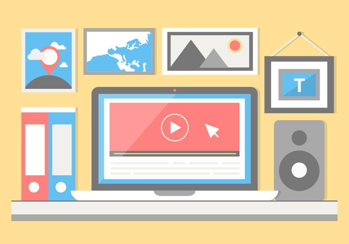 Free Flat Design Vector Office Elements Free Flat Design Vector Office Elements