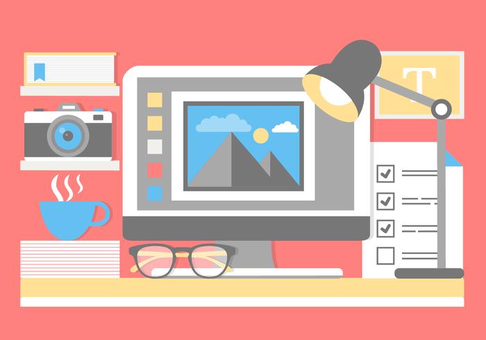 Free Flat Design Vector Office Elements Free Flat Design Vector Office Elements