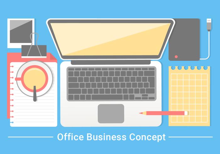 Free Flat Design Vector Office Business Elements