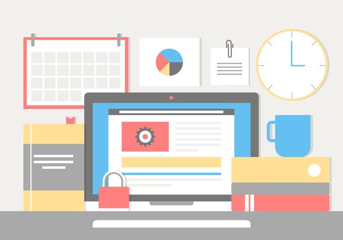 Free Flat Design Vector Office Business Elements Free Flat Design Vector Office Business Elements