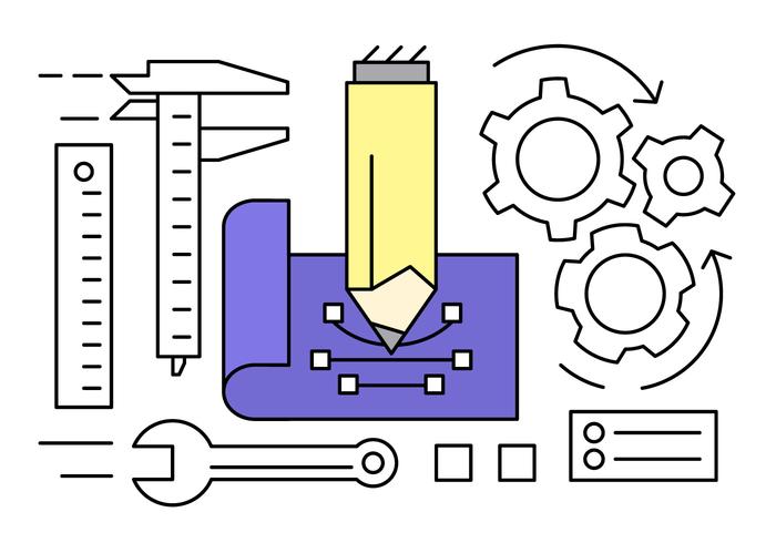 Colección libre de vectores de ingeniería