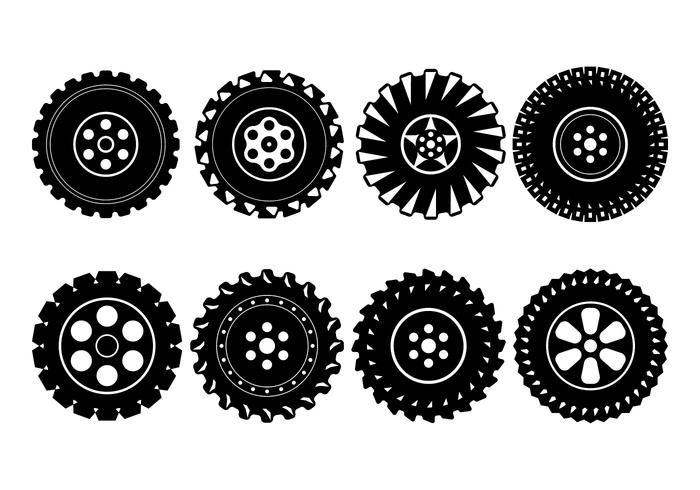 Rodillos libres de la rueda de los neumáticos de la carretera vector