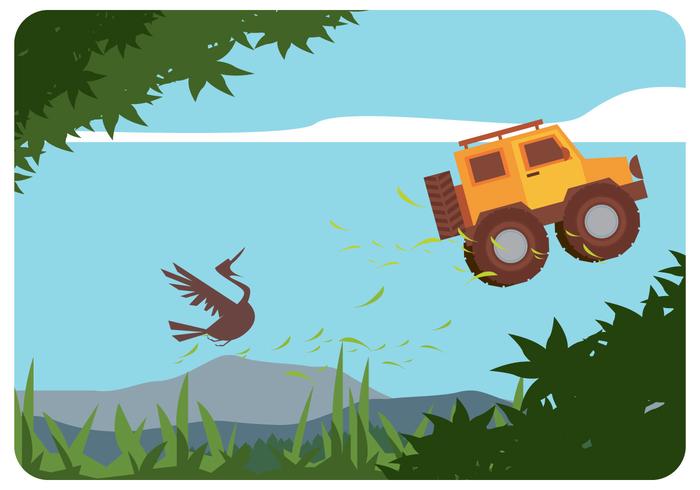 Crazy Offroad Car Vector