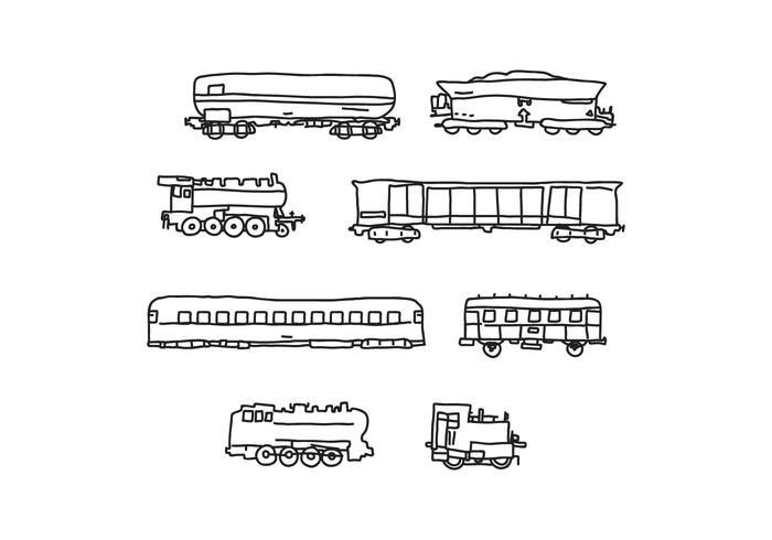 Cabooses And Trains vector