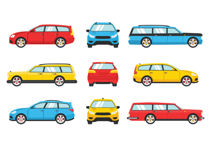 Station Wagon Icons Vector