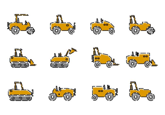 Road Roller Vector Set