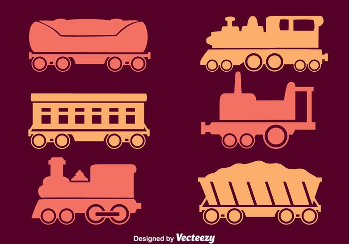 Train Collection Icons Vector