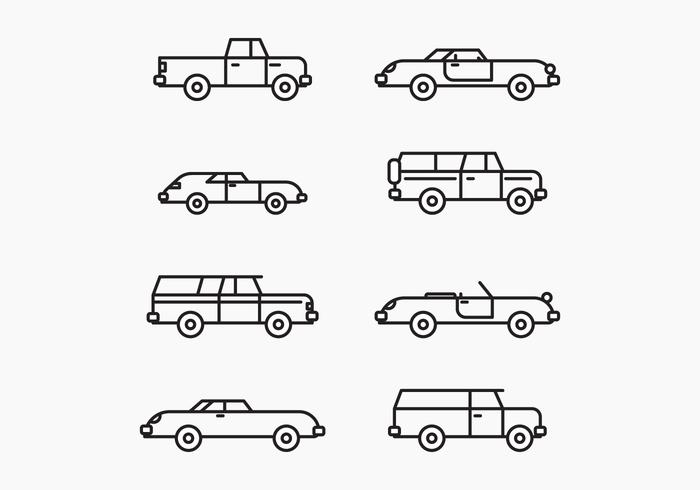 Outlined Cars vector