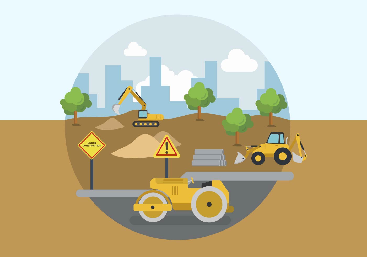 Flat Construction Site Vectors 152961 Vector Art at Vecteezy