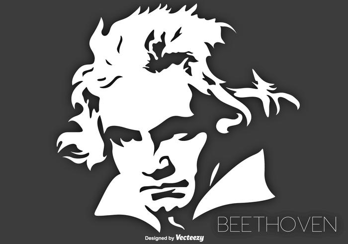 Vector Retrato del músico Ludwig Van Beethoven