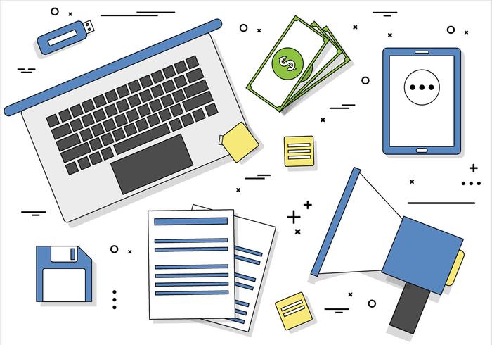 Free Flat Design Vector Digital Office Icons