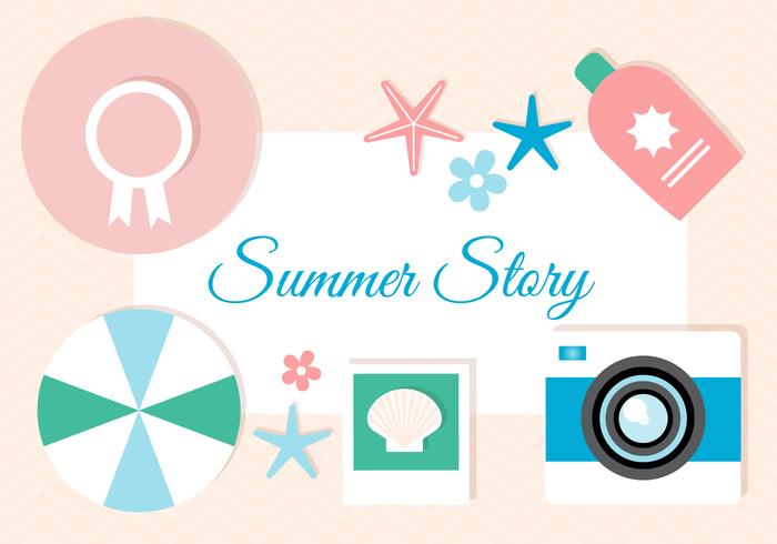 Free Flat Design Vector Summer Story Free Flat Design Vector Summer Story