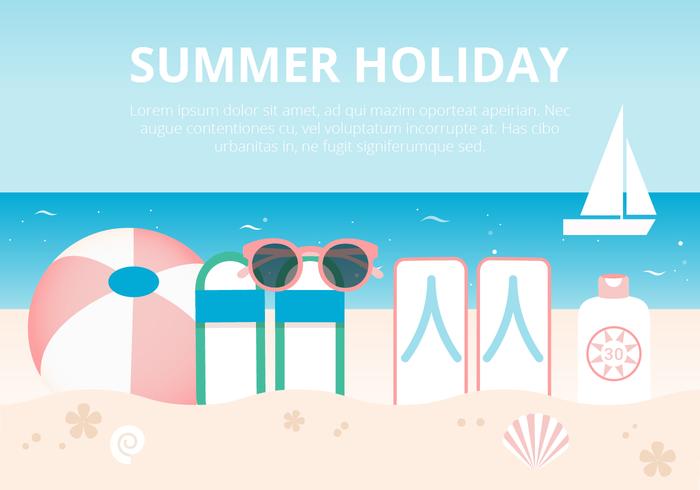 Free Flat Design Vector Summer Holidays Free Flat Design Vector Summer Holidays