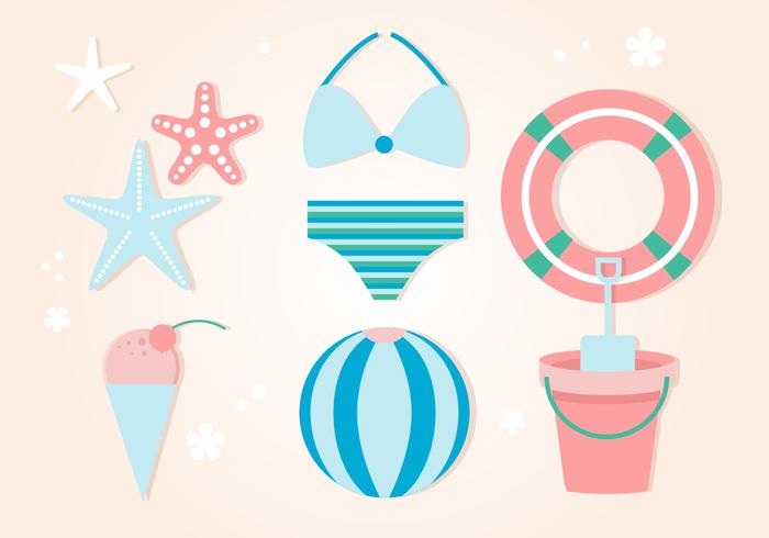 Free Design Vector Summer Time Elements