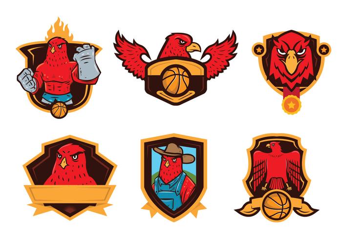 Falcon badge mascot vector