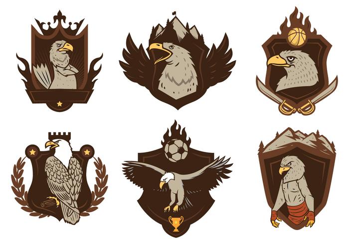 Free Eagles Badge Mascot Vector