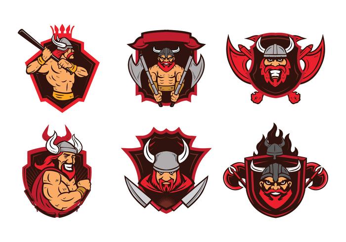 Viking Badge Mascot Vector