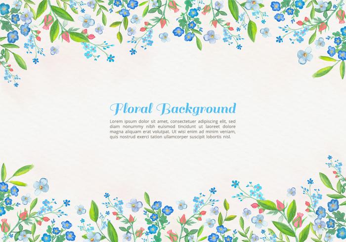 Free Vector Watercolor Blue Flowers Background