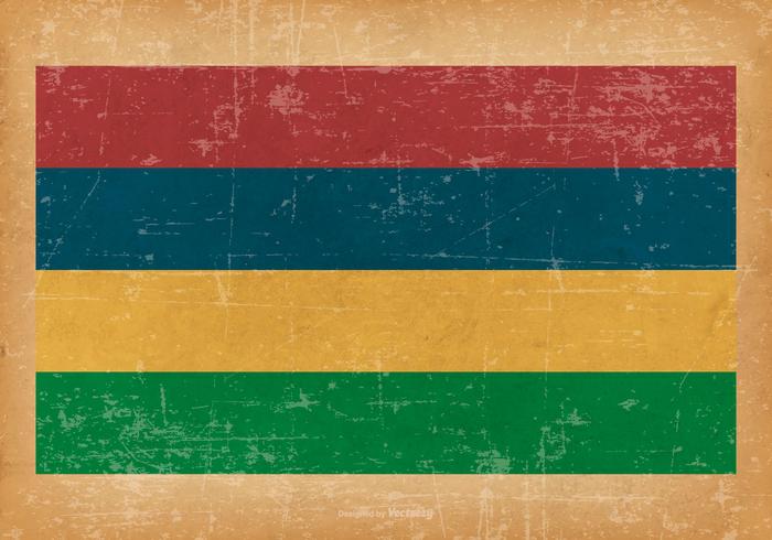 Grunge Flag of Mauritius vector