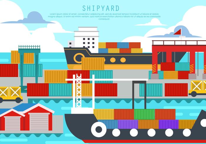 Shipyard In The Harbor vector