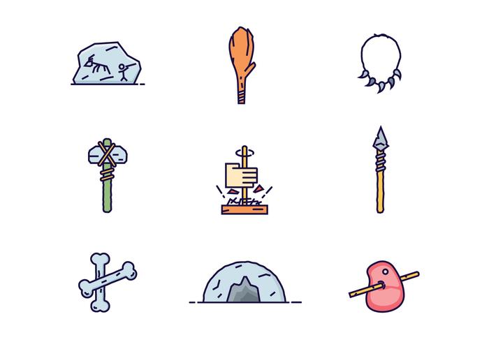 Stone Age Icons vector