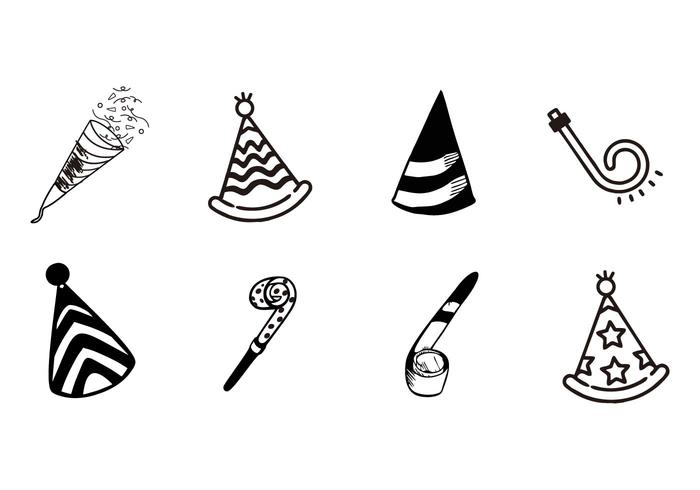 Free Hand Drawn Party or Celebration Objects Vector