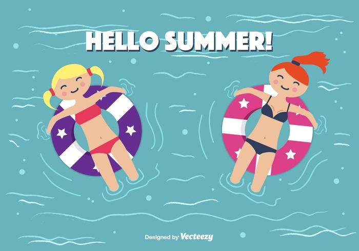 Hello Summer Vector Background