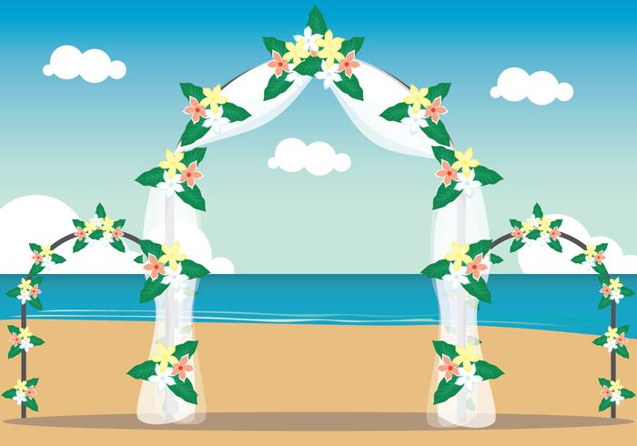 Ilustración de la boda de playa vector