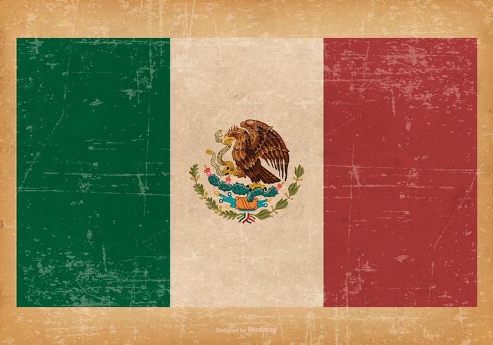 Grunge Bandera de México vector