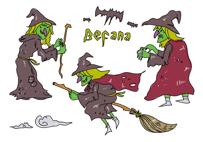 Befana With Hat Character Vector Illustration
