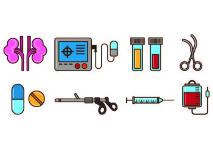 Conjunto De Iconos De La Urología vector