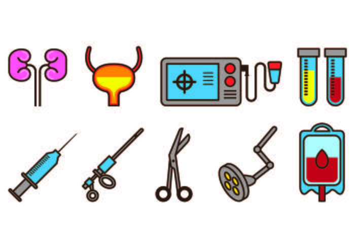 Set Of Urology Icons vector