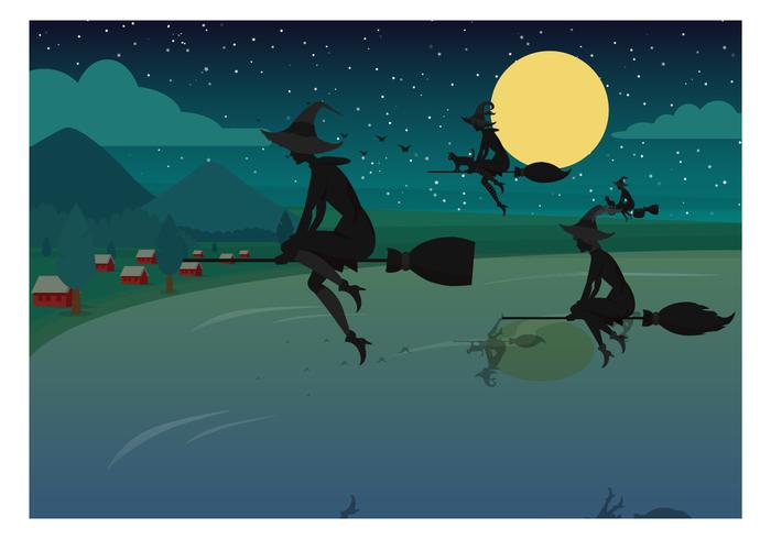 Befana silueta ilustración vectorial de fondo vector