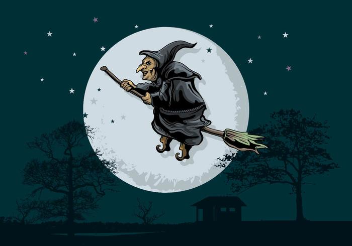 Scary Befana Illustration vector