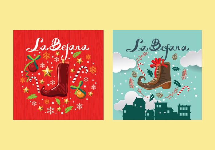 Befana Italian Christmas Tradition Card Vectors