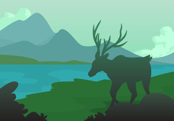 Caribou In Forest vector