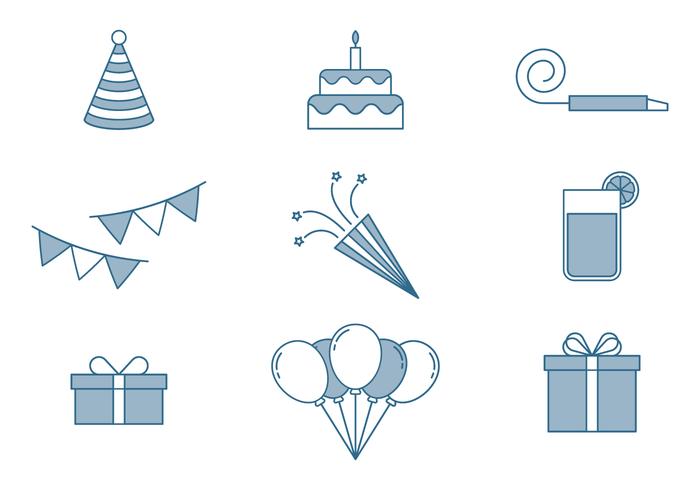 Conjunto de iconos de cumpleaños vector