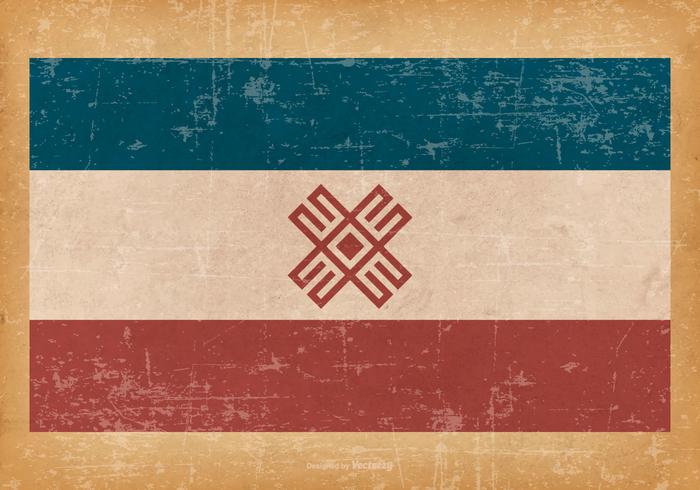 Grunge Flag of Mari El vector