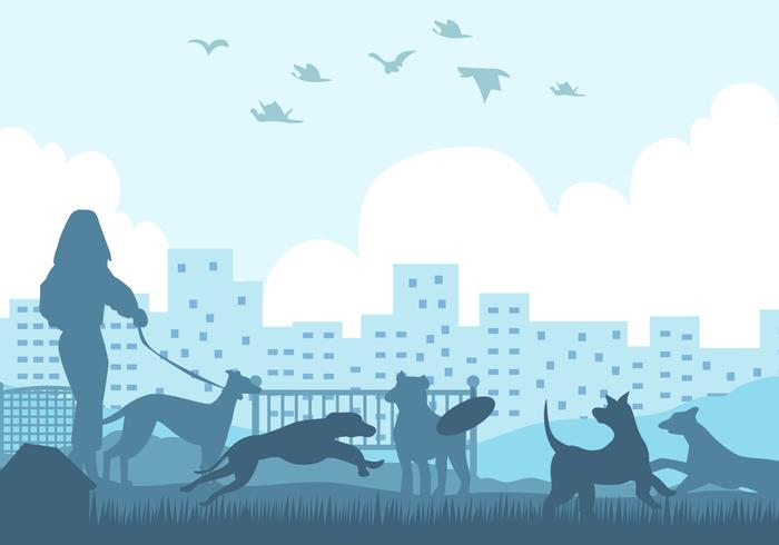 Whippet Dog Silhouette  In The Park vector