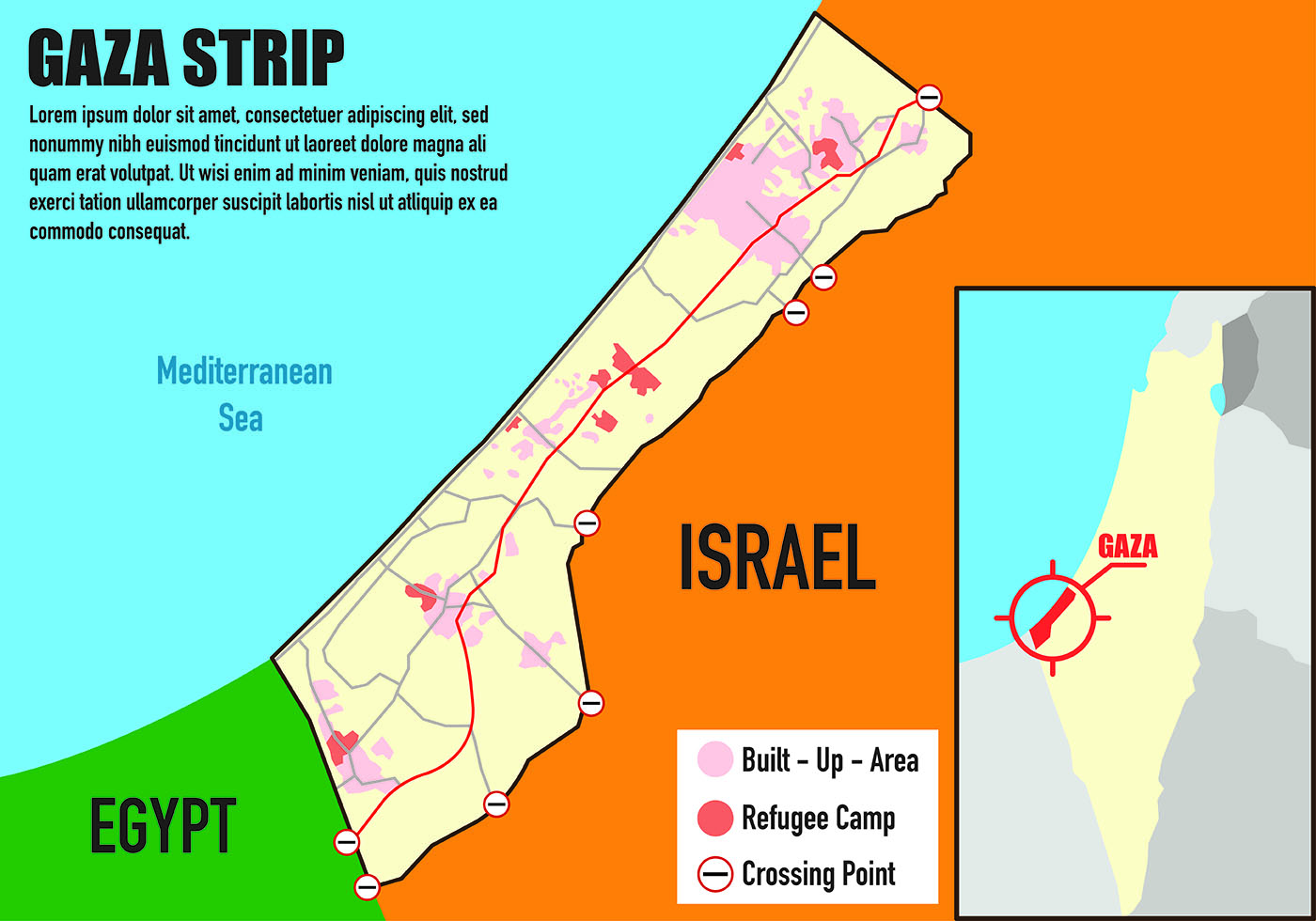 Gaza Strip Palestine Map