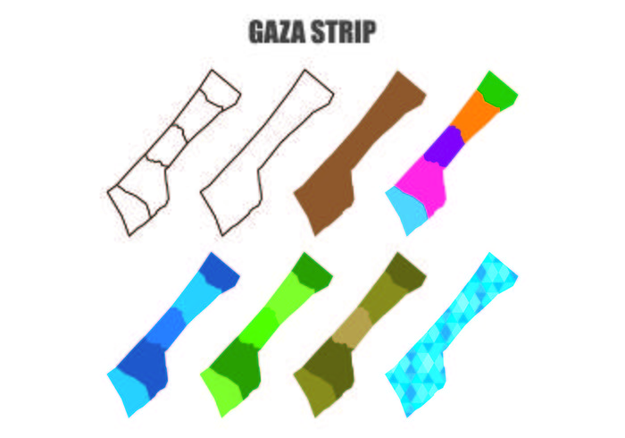 Gaza Map Vectors