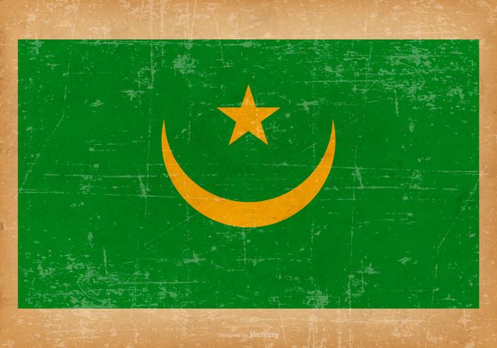 Grunge Bandera de Mauritania vector