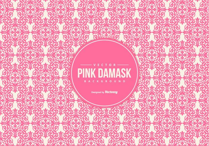 Beautiful Pink Damask Background vector