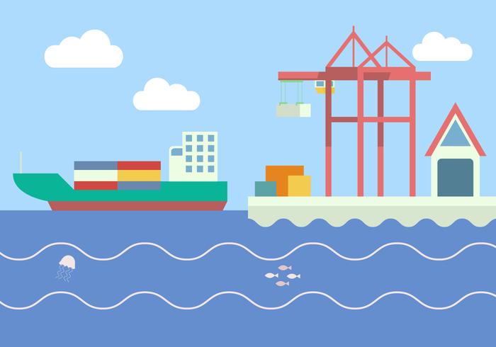 Flat Shipyard Vector Flat Shipyard Vector